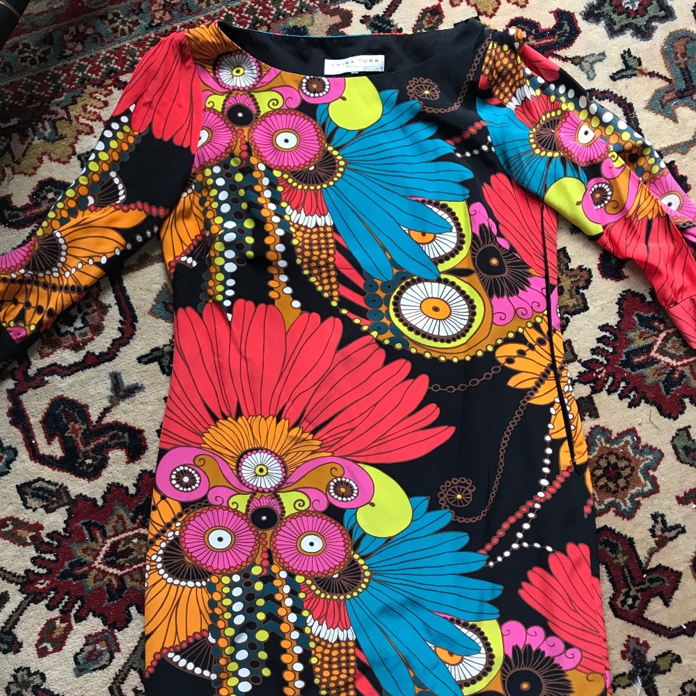Trina Turk retro print dress, size S